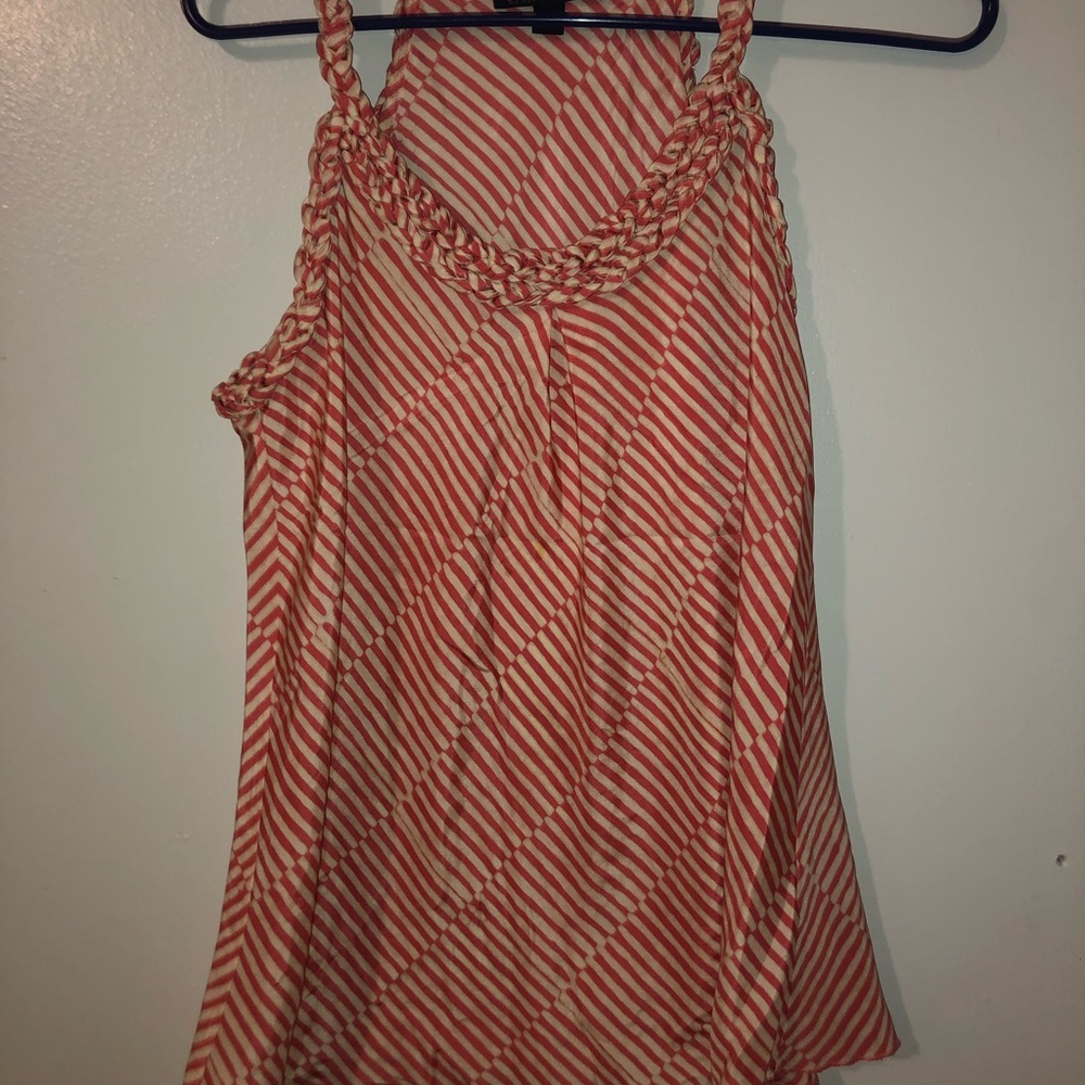 Stripped satin top